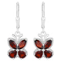 Garnet Butterfly Earrings 2.58 Carats Sterling Silver
