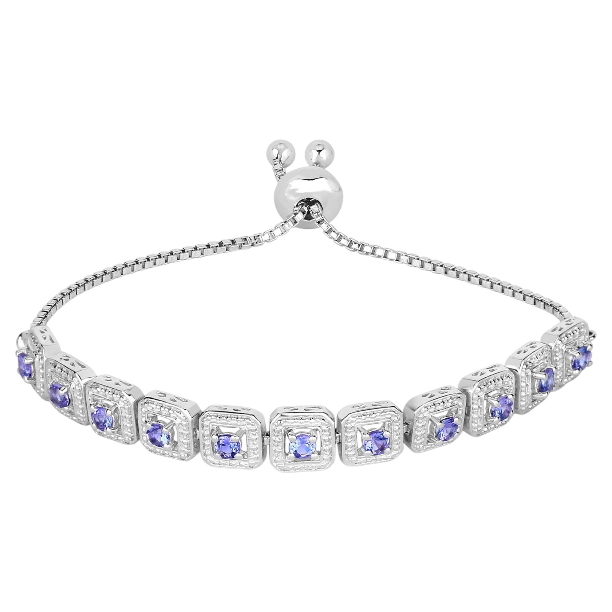 Tanzanite Bracelet 1.08 Carats Sterling Silver