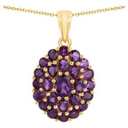 Amethyst Pendant 3.96 Carats Gold Plated Silver