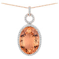 Morganite Pendant With Diamonds 25.7 Carats 14K Rose Gold