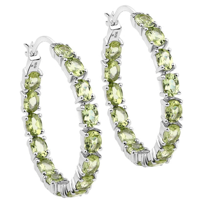 Natural Peridot Hoop Earrings 5.10 Carats