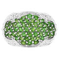 Chrome Diopside Ring With White Topaz 2.34 Carats Sterling Silver