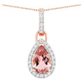 Morganite Pendant With Diamonds 0.78 Carats 14K Rose Gold