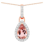 Morganite Pendant With Diamonds 0.78 Carats 14K Rose Gold