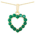 Zambian Emerald Heart Pendant 0.46 Carats 10K Yellow Gold