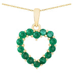 Zambian Emerald Heart Pendant 0.46 Carats 10K Yellow Gold