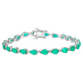 Emerald Bracelet With Diamonds 8.34 Carats 14K White Gold