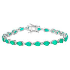Emerald Bracelet With Diamonds 8.34 Carats 14K White Gold