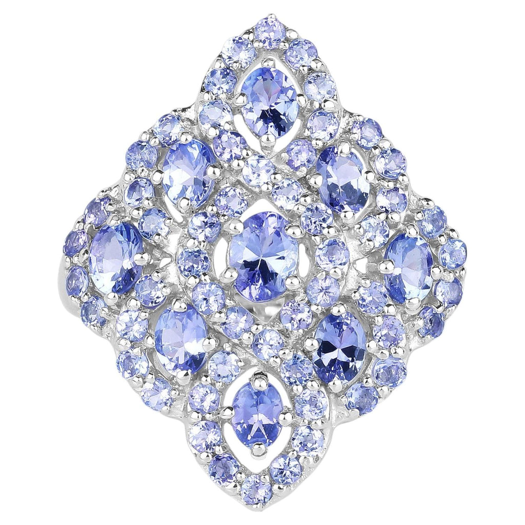 Tanzanite Ring 3.26 Carats Sterling Silver