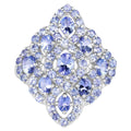 Tanzanite Ring 3.26 Carats Sterling Silver