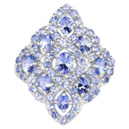 Tanzanite Ring 3.26 Carats Sterling Silver