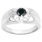 Black Diamond Ring 0.48 Carats Sterling Silver
