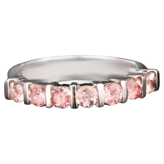 Natural Pink Tourmaline Ring 1.26 Carats Sterling Silver