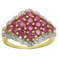 Rhodolite Garnet Ring 2.06 Carats Gold Plated Silver