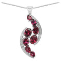 Rhodolite Garnet Pendant With White Topaz 7.24 Carats Sterling Silver