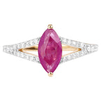 Ruby Ring With Diamonds 1.54 Carats 14K Yellow Gold