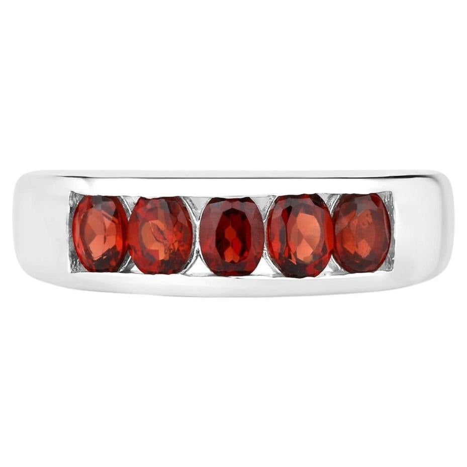 Garnet Ring 0.98 Carats Sterling Silver