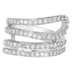 Diamond Ring 0.82 Carats Sterling Silver