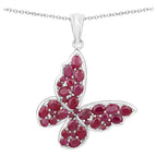 Ruby Butterfly Pendant 4.68 Carats Sterling Silver