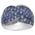 Tanzanite Ring With White Topaz 2.42 Carats Sterling Silver