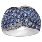 Tanzanite Ring With White Topaz 2.42 Carats Sterling Silver