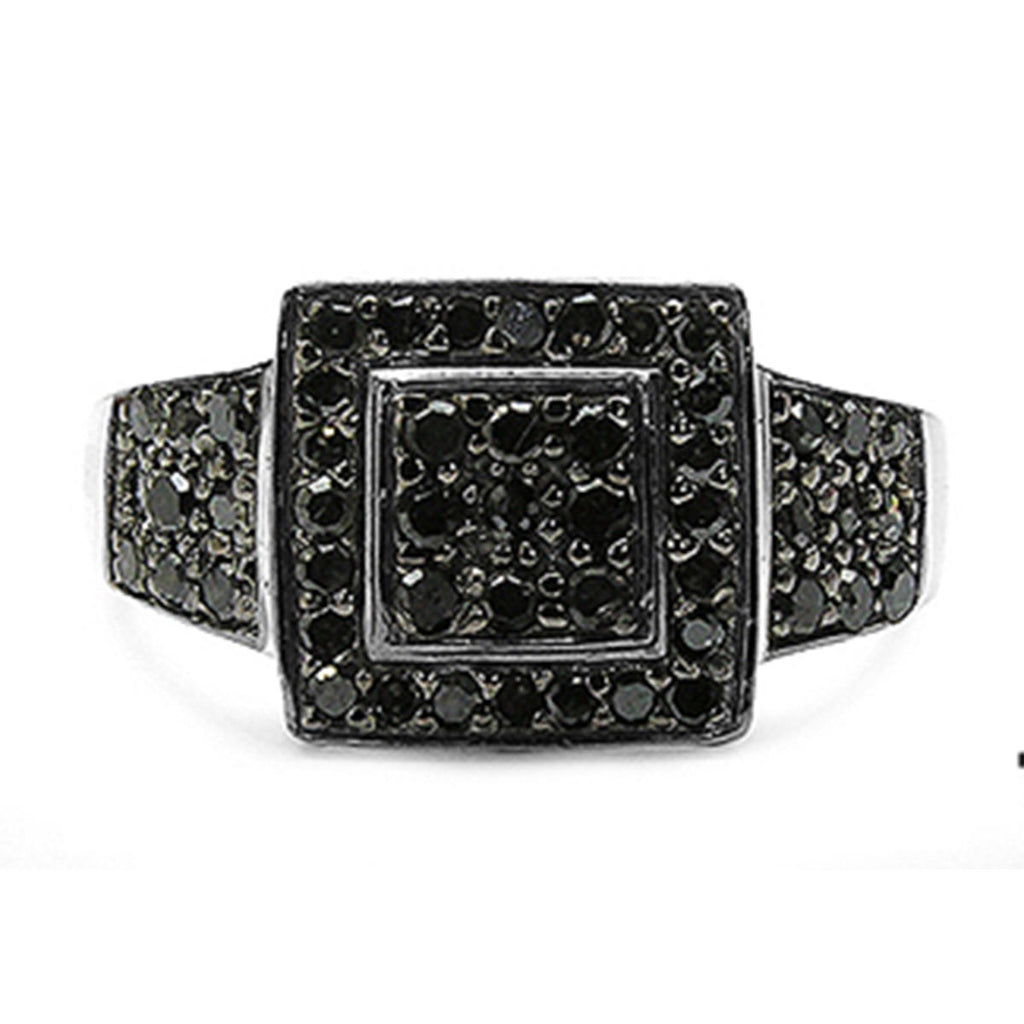 Multicolor Diamond Ring 0.74 Carats Sterling Silver