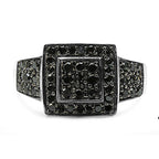 Multicolor Diamond Ring 0.74 Carats Sterling Silver