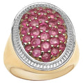 Ruby Ring 2.12 Carats Gold Plated Silver