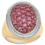 Ruby Ring 2.12 Carats Gold Plated Silver