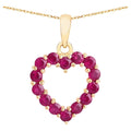 Ruby Heart Pendant 0.42 Carats 10K Yellow Gold