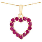 Ruby Heart Pendant 0.42 Carats 10K Yellow Gold