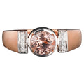 Morganite Ring With White Zircon 0.74 Carats 9K Rose & White Gold