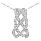 Diamond Infinity Knot Pendant 0.53 Carats Sterling Silver