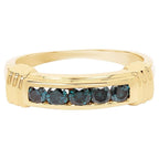 Blue Diamond Ring 0.48 Carats Gold Plated Silver
