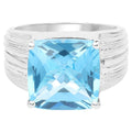 Swiss Blue Topaz Ring 7.48 Carats Sterling Silver