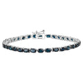 Blue Sapphire Bracelet 7.46 Carats 14K White Gold