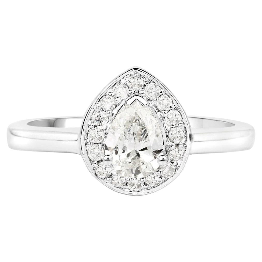 Diamond Ring 0.62 Carats 14K White Gold