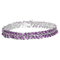 Amethyst Tennis Bracelet 13.7 Carats Sterling Silver