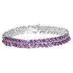 Amethyst Tennis Bracelet 13.7 Carats Sterling Silver