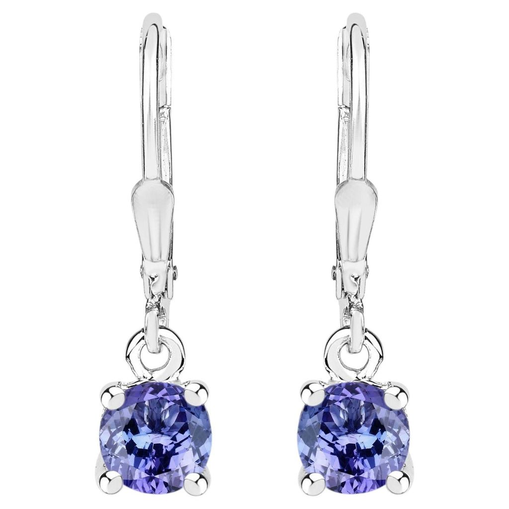 Tanzanite Earrings 0.92 Carats Sterling Silver