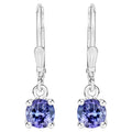 Tanzanite Earrings 0.92 Carats Sterling Silver