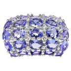 Tanzanite Ring With White Topaz 7.24 Carats Sterling Silver