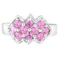 Pink Sapphire Ring 1.18 Carats Sterling Silver