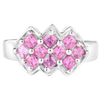 Pink Sapphire Ring 1.18 Carats Sterling Silver