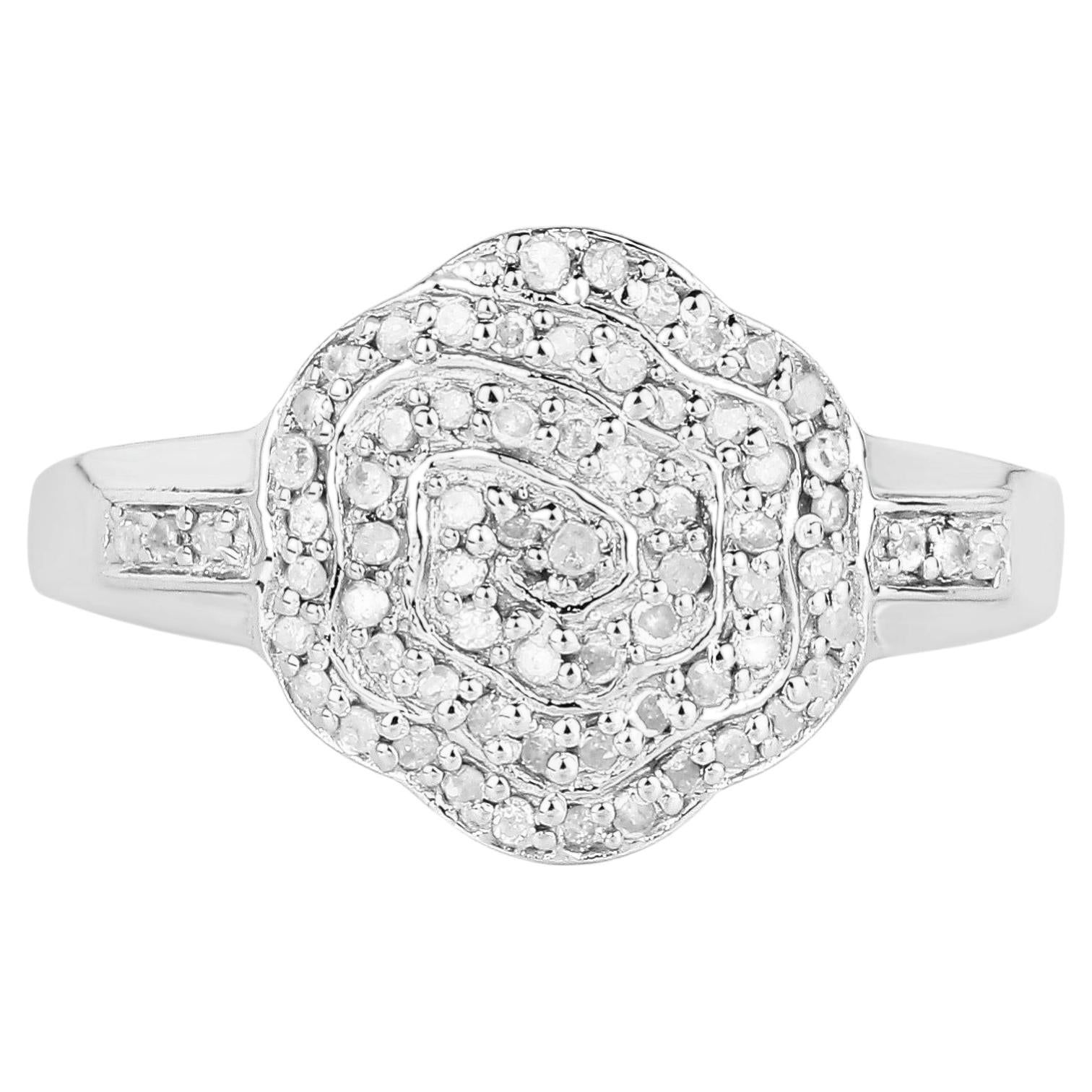 Diamond Ring 0.28 Carats Sterling Silver