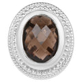 Smoky Quartz Ring 7.88 Carats Sterling Silver