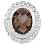 Smoky Quartz Ring 7.88 Carats Sterling Silver