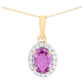 Pink Sapphire Pendant With Diamonds 0.96 Carats 14K Yellow Gold