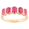 Natural Mozambique Ruby Ring With Diamonds 1.44 Carats 9K Yellow Gold