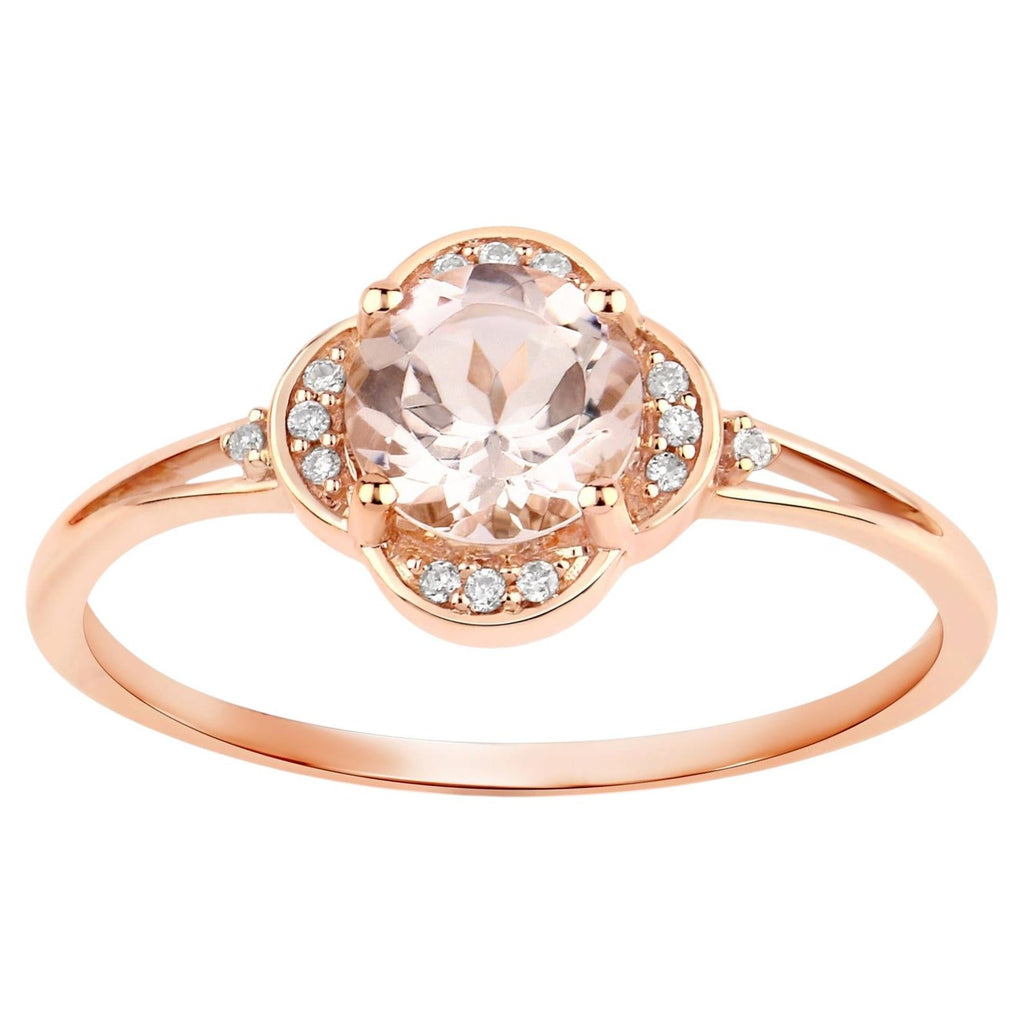 Morganite Ring With Diamonds 0.7 Carats 10K Rose Gold